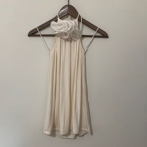 Top with flower detail tie around neck - NEW